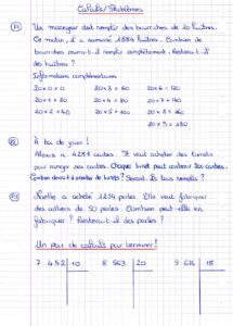 Lire la suite à propos de l’article CP6 La division posée à 2 chiffres (3) : résolution de problèmes Série 2  + correction