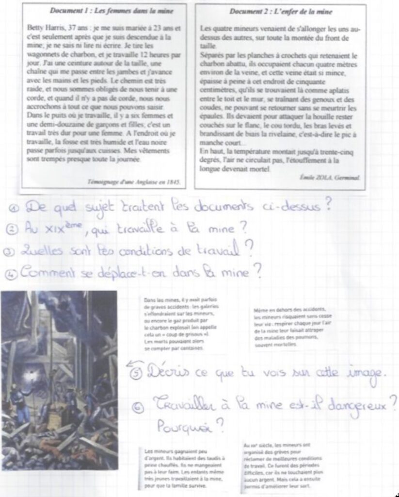 le travail à la mine - la société du XIXème siècle