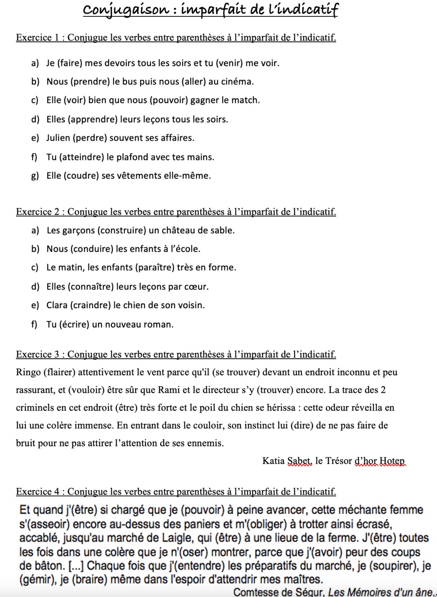 Lire la suite à propos de l’article C8/C9 L’imparfait de l’indicatif : exercices Série 6 (M Bonelli)