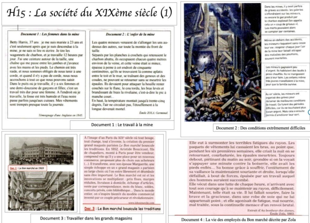 le travail à la mine - la société du XIXème siècle