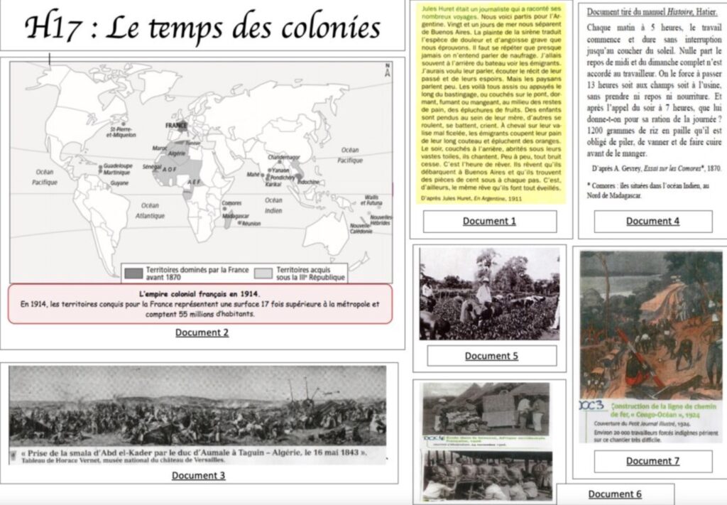 documents sur le temps des colonies