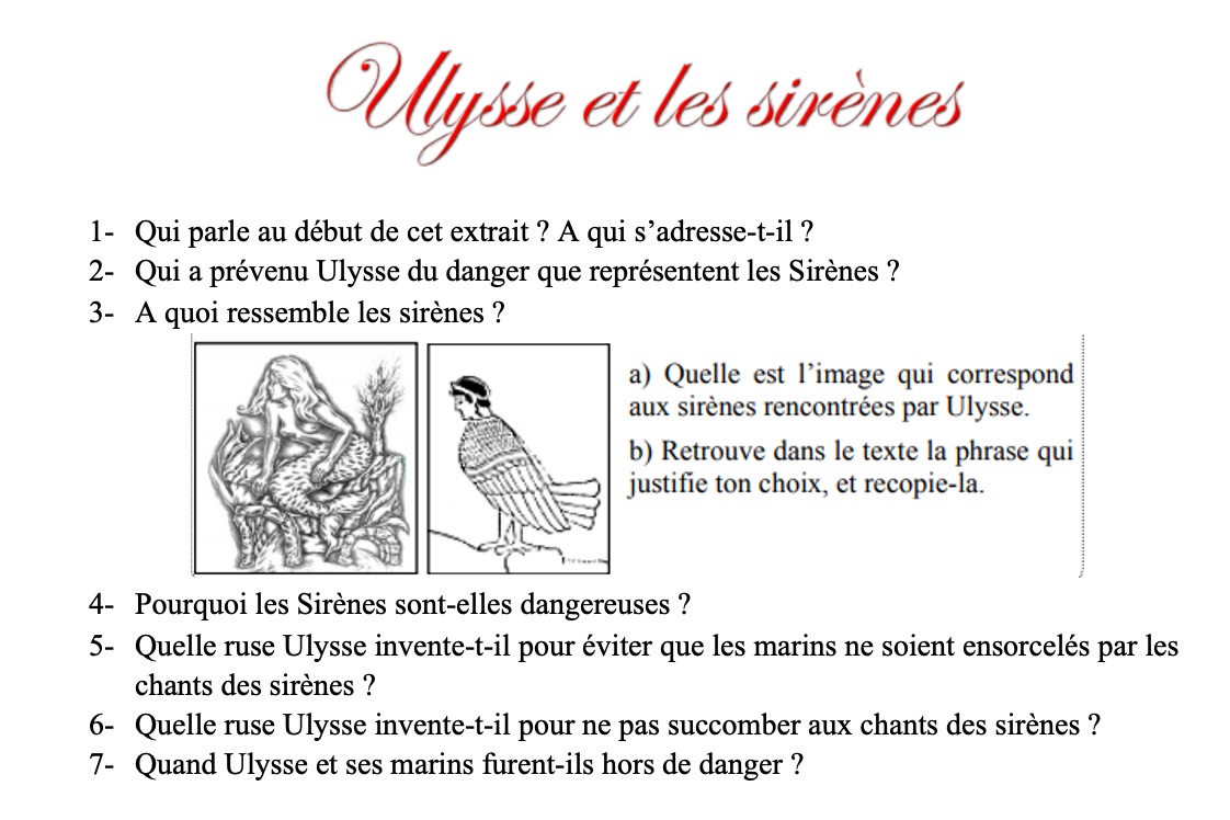 You are currently viewing MYTH 9 : Les aventures d’Ulysse – Ulysse et les sirènes – questions + correction