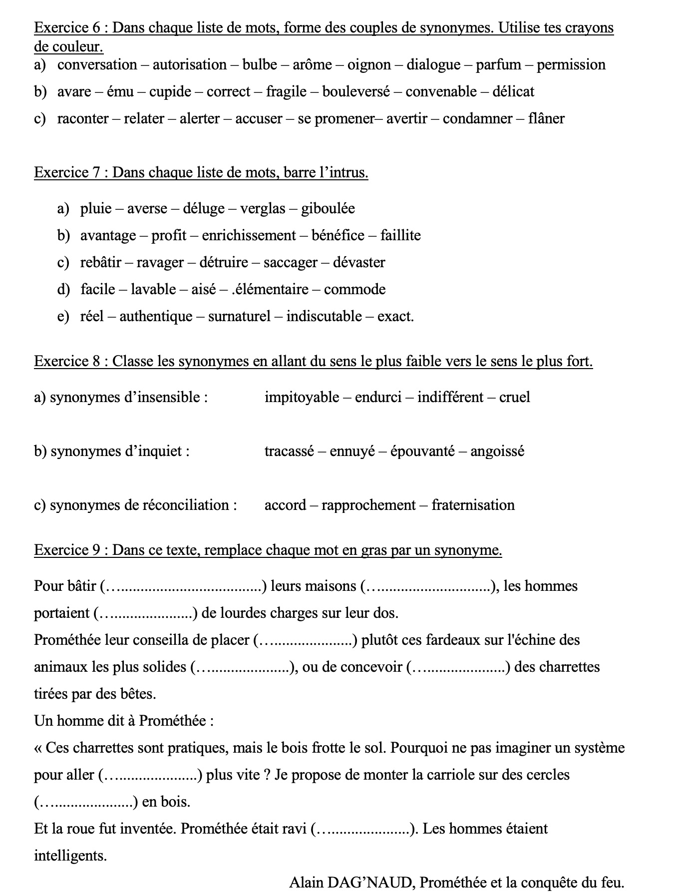 Lire la suite à propos de l’article V9 Les synonymes : exercices Série 2b + correction (M Bonelli)