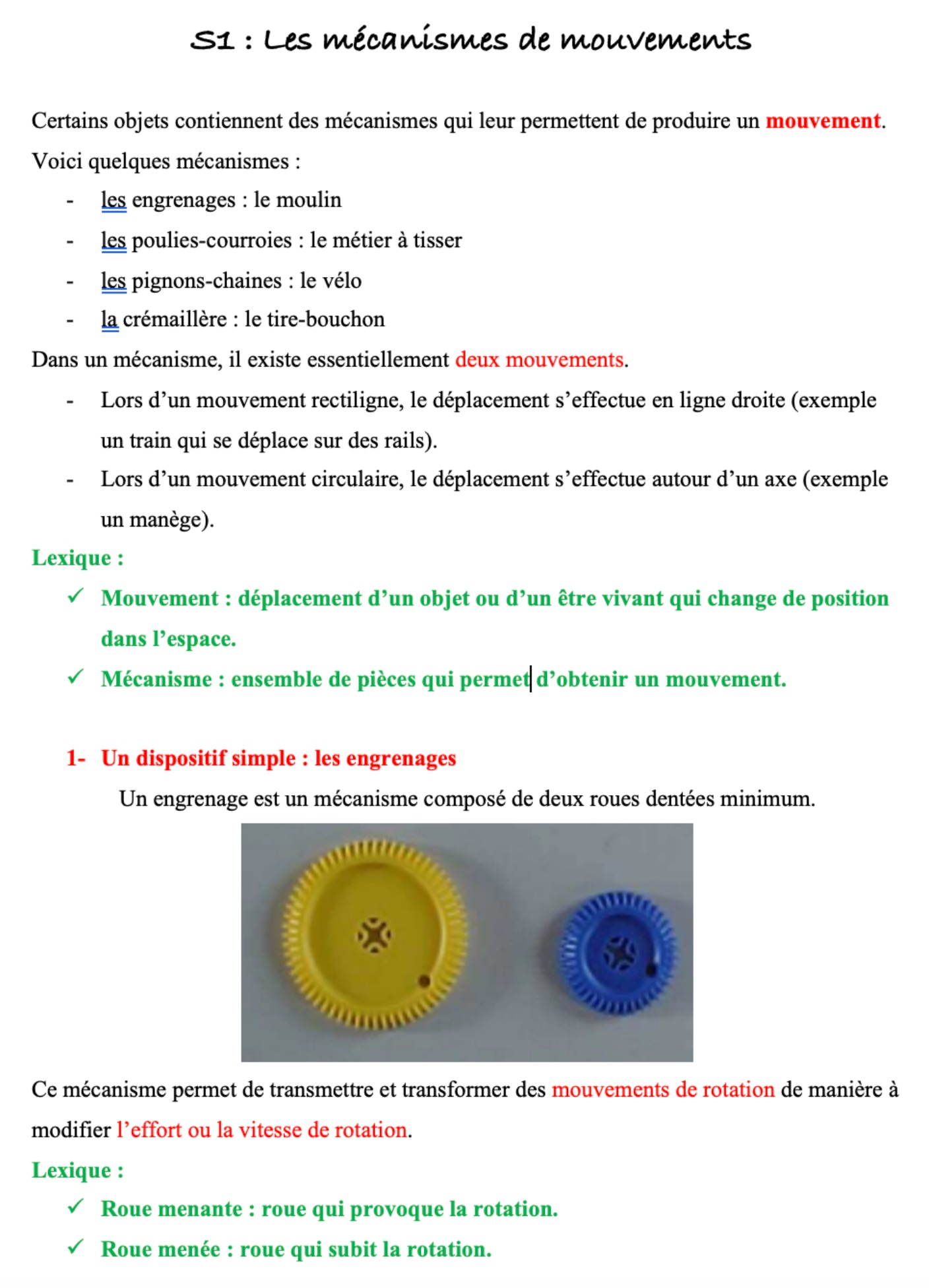 Lire la suite à propos de l’article Sciences : Les mécanismes de mouvements