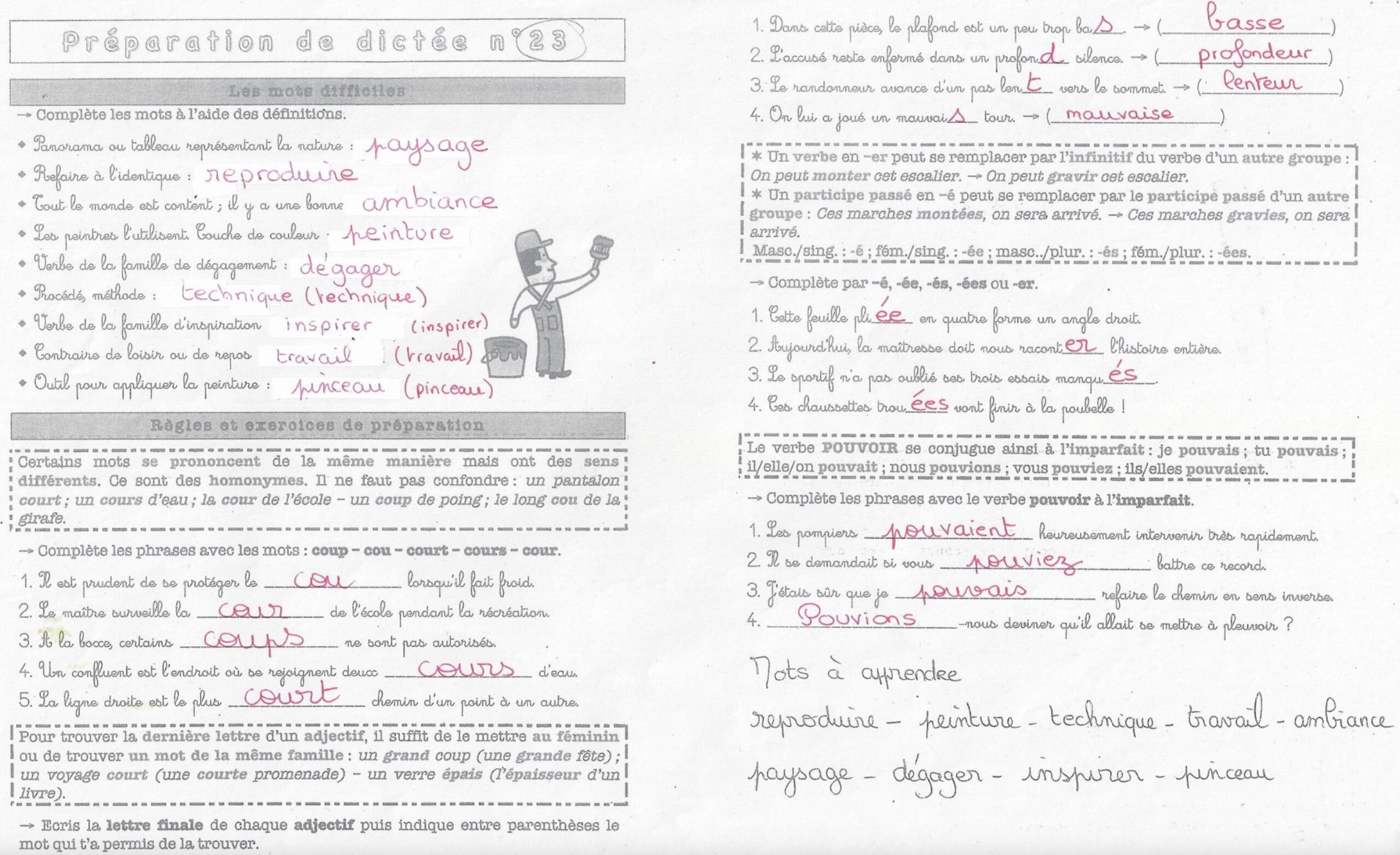 Lire la suite à propos de l’article Préparation Dictée n°23