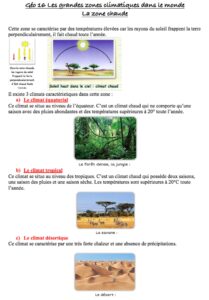 Lire la suite à propos de l’article Géo 16 Leçon CM2 Géographie : La zone chaude