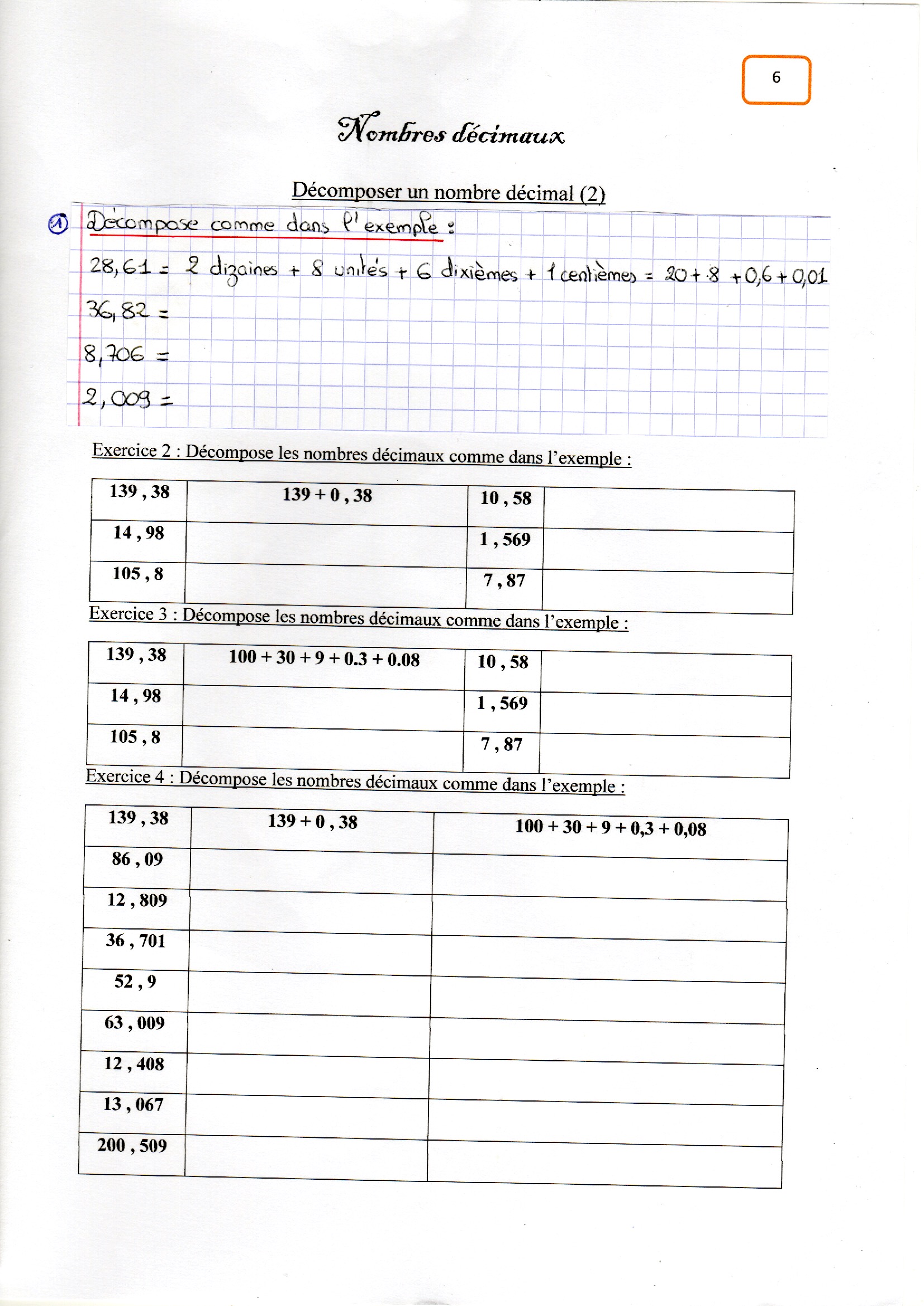Lire la suite à propos de l’article N6 Les nombres décimaux : exercices Série 6 + Correction (M Bonelli)