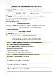 Lire la suite à propos de l’article G19 Les compléments circonstanciels : exercices Série 3 (M Bonelli) + correction