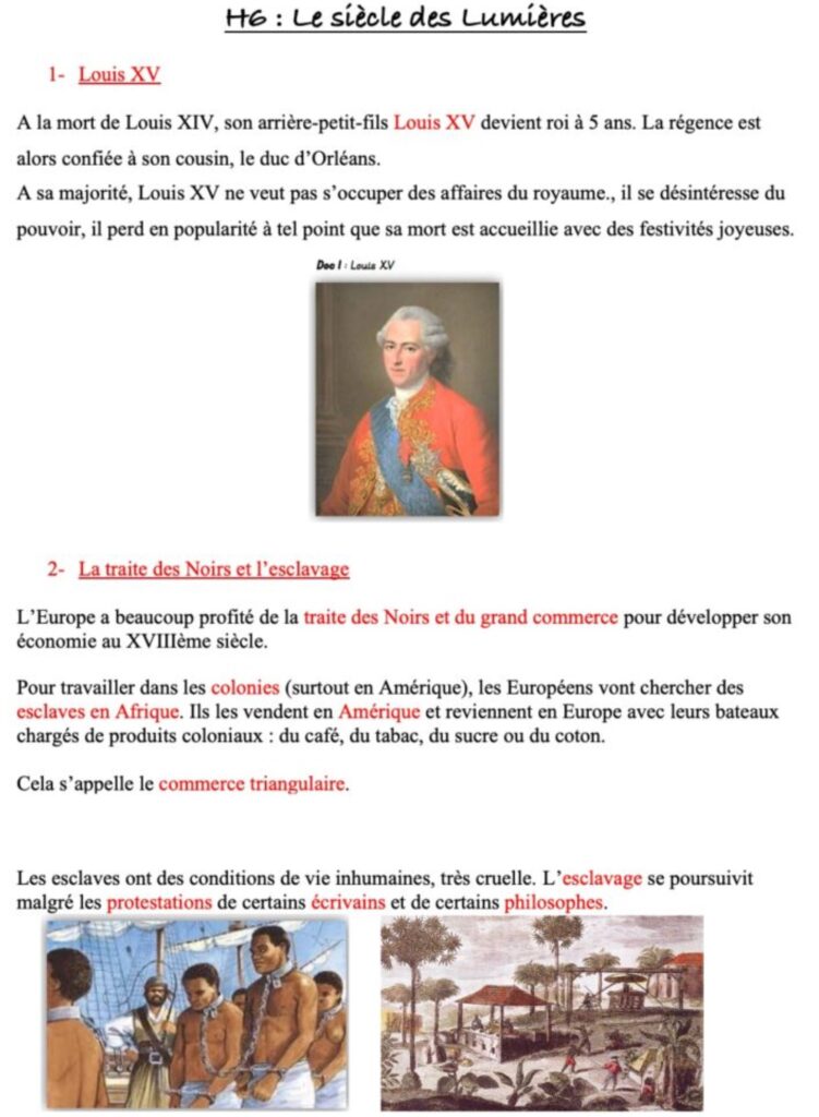Leçon sur le siècle des lumières
