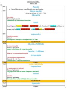 Lire la suite à propos de l’article Cahier journal CM2 du jeudi 15 mai 2025