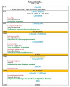 Lire la suite à propos de l’article Cahier journal CM2 du jeudi 22 mai 2025