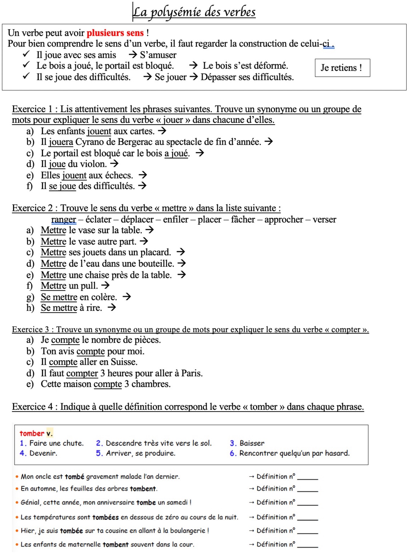Lire la suite à propos de l’article V2 La polysémie des verbes (1 )