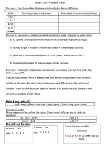 Lire la suite à propos de l’article Devoirs du lundi 12 au vendredi 16 mai 2025