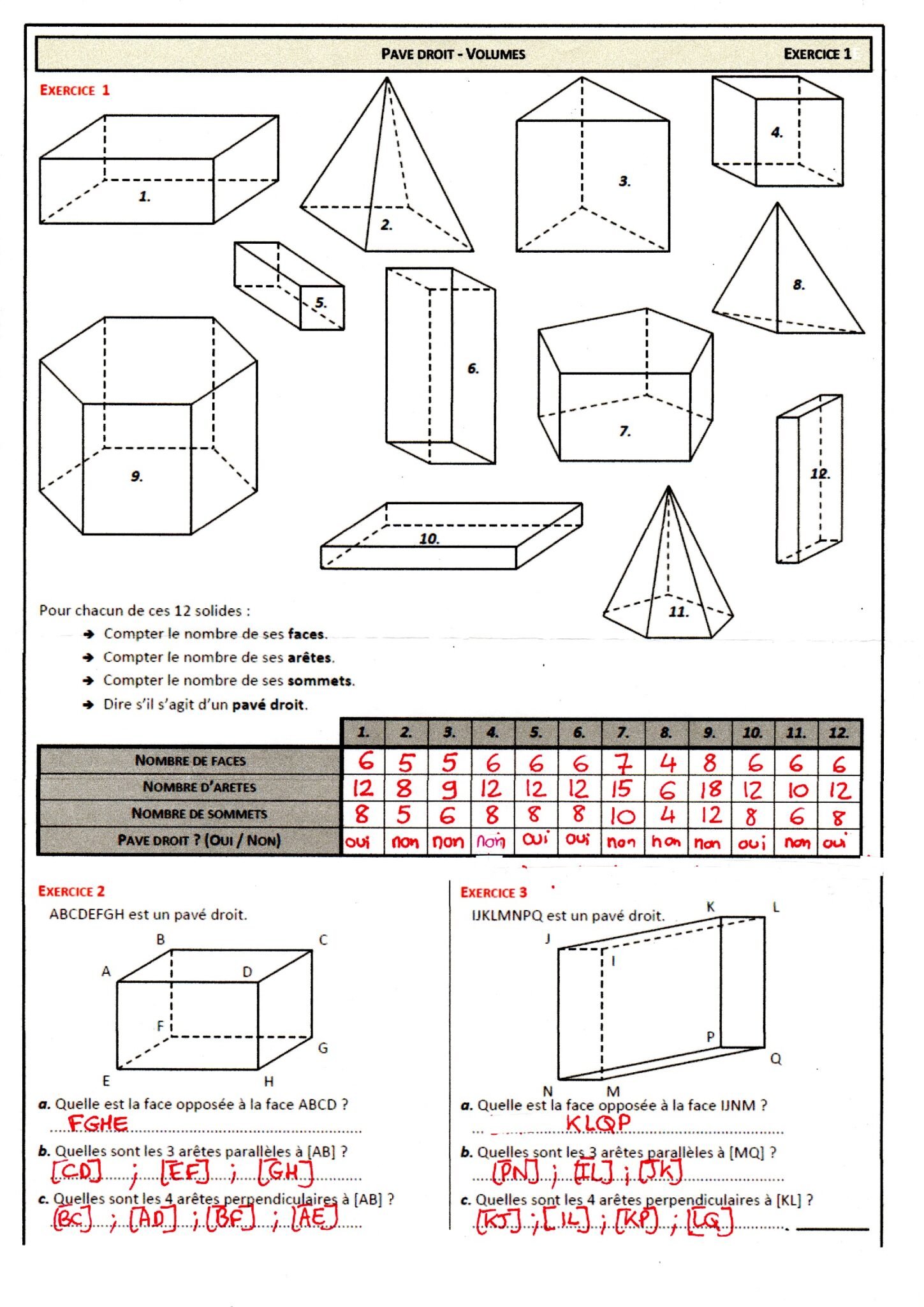 Pave Math les pavés droits