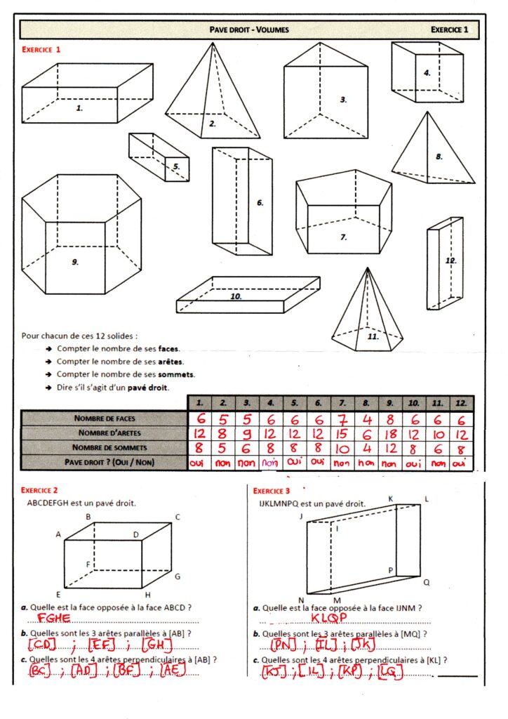 correction de la fiche d'exercices