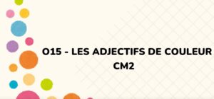Lire la suite à propos de l’article O15 Les adjectifs de couleur : Vidéo SOS Cartables