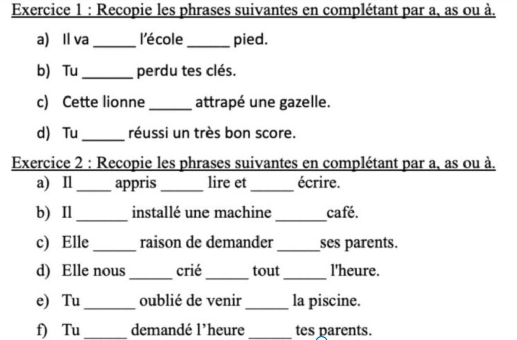 homophones grammaticaux à-a-as