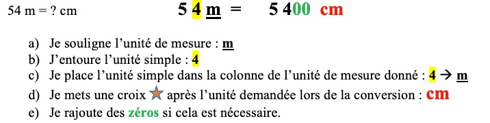 les longueurs : conversion