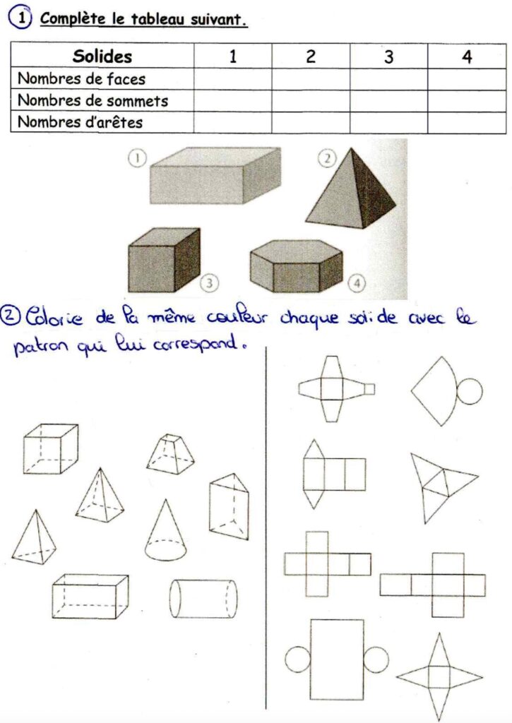 Exercice sur les patrons et les solides