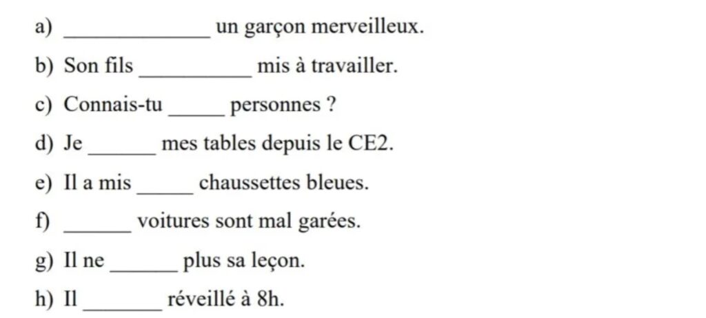 exercices ces ses c'est sait 