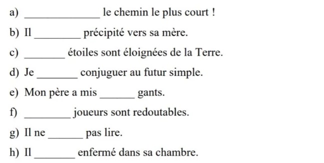 exercices ces ses c'est sait 