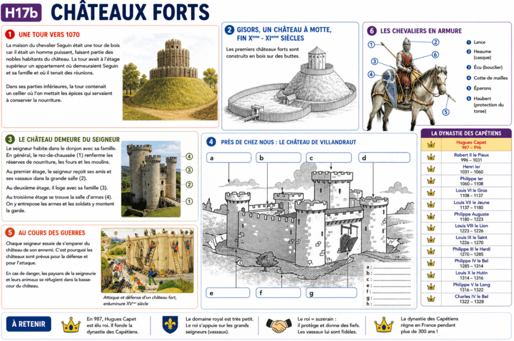 chevaliers et châteaux forts CM1,chevaliers,châteaux forts