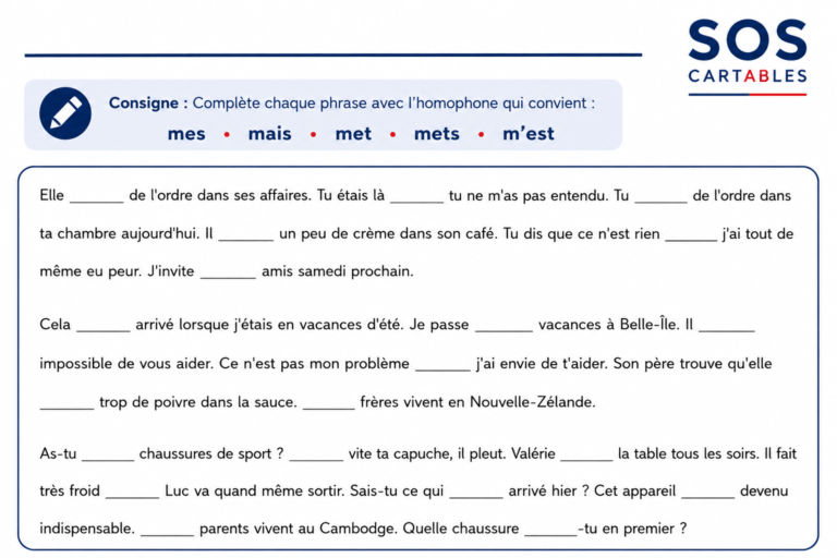 leçons et exercices CM1-CM2,SOS Cartables,Sciences