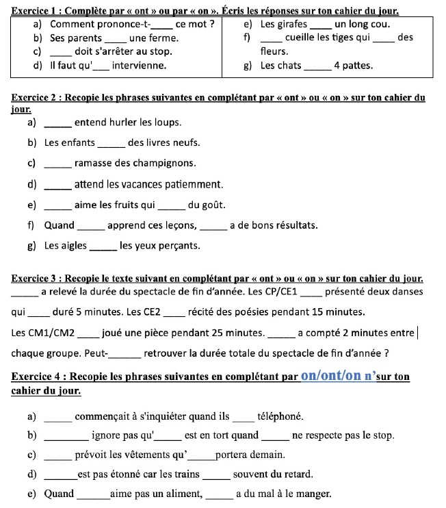 homophones grammaticaux ont-on