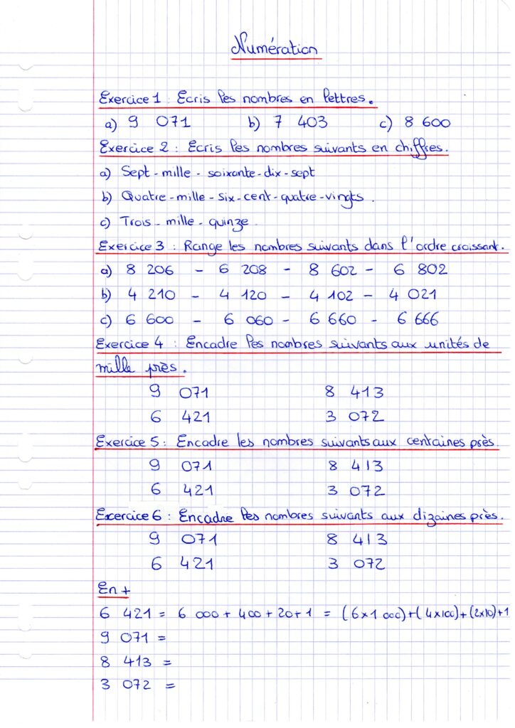 réviser les nombres entiers