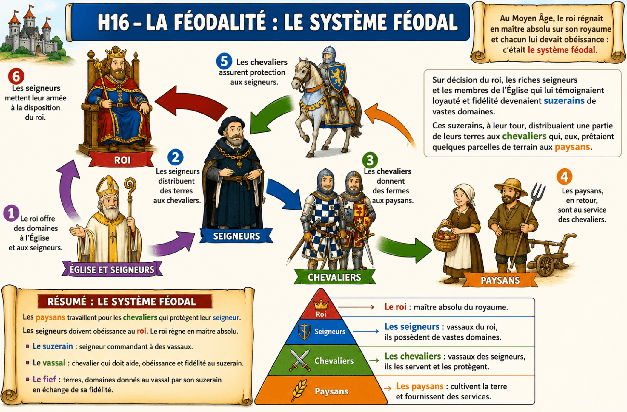 You are currently viewing La société féodale CM1 : leçon complète sur les trois ordres et la féodalité