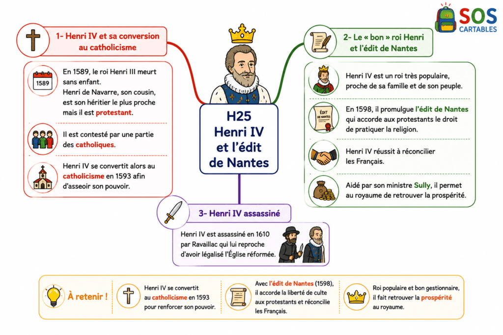 H25 Henri IV et l'Edit de Nantes. CARTE MENTALE
