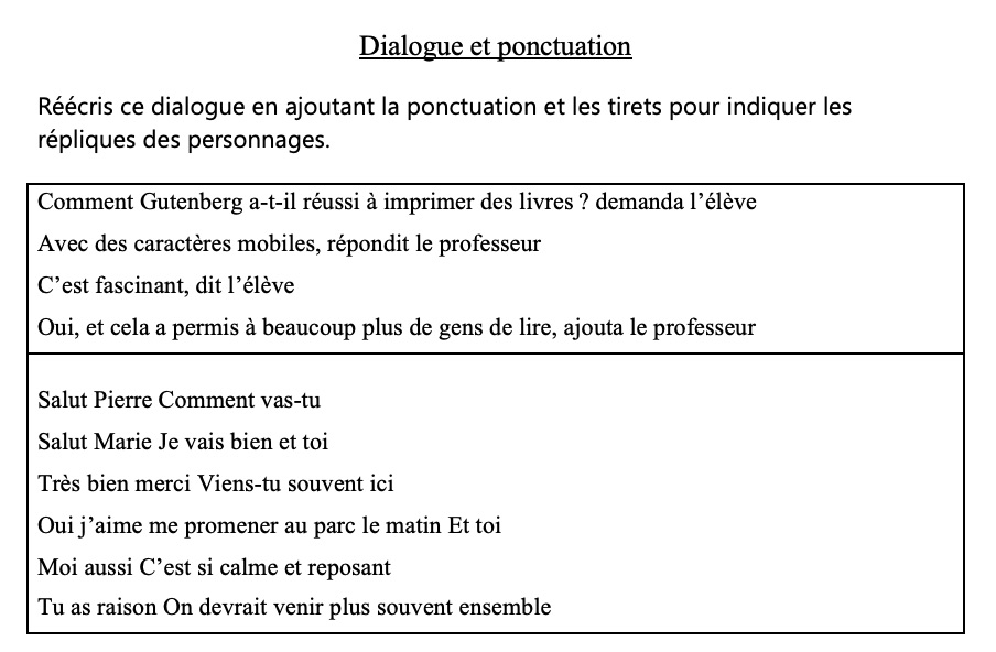 Ponctuation et dialogue