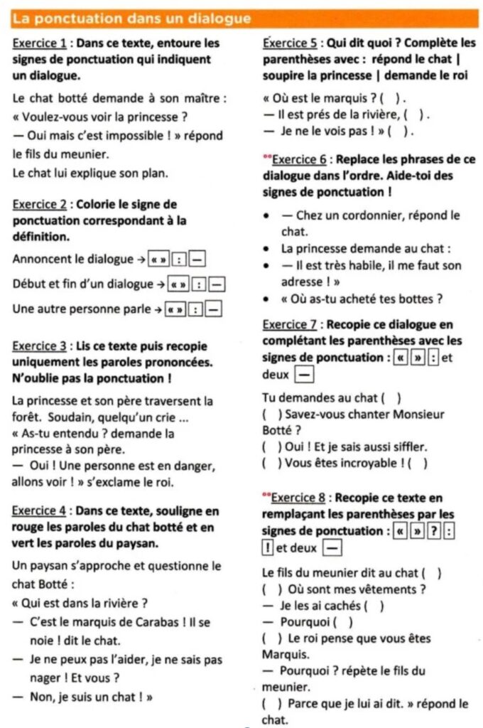 G1 La ponctuation CM1 CM2 (2) 4 G1 La ponctuation dans le dialogue
