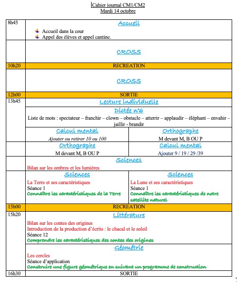 Mon année en CM1-CM2 J26 Mardi 14 octobre 2025 2 Mon année en CM1-CM2 J26 Mardi 14 octobre 2025