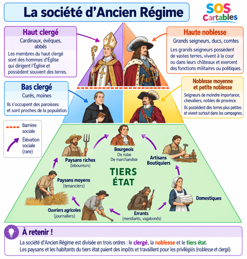 Ancien Régime CM2 : leçon complète, quiz et lexique 4 Schéma de la société d'Ancien Régime
