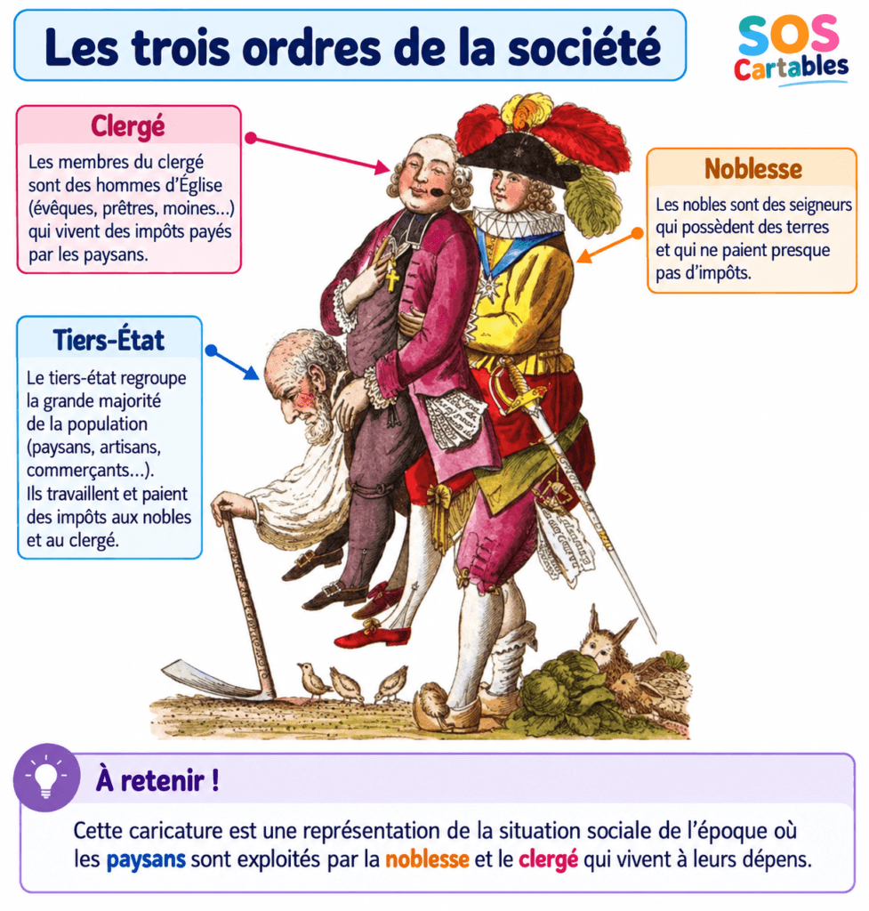 Ancien Régime CM2 : leçon complète, quiz et lexique 2 Schéma de la société d'Ancien Régime avec ses trois ordres