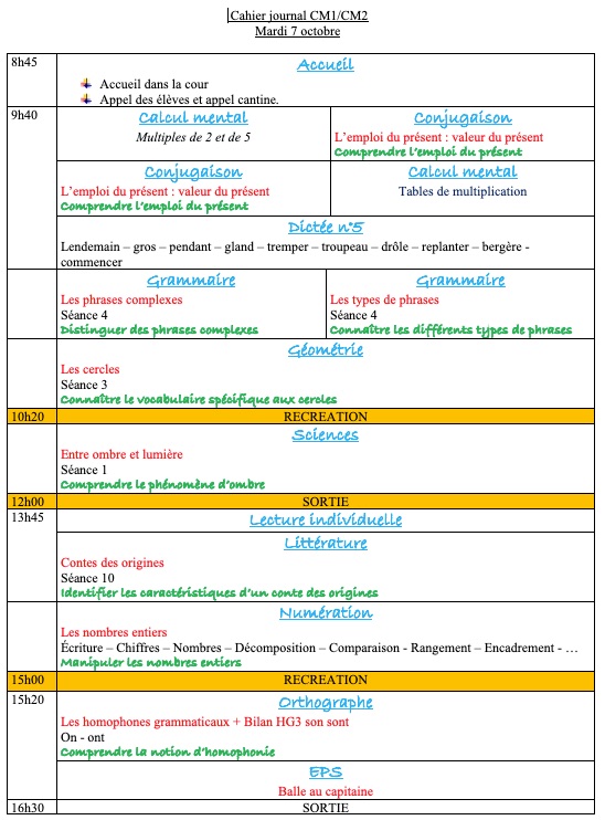 Mon année en CM1-CM2 J22 Mardi 30 septembre 2025