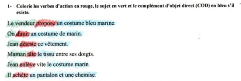 G10 Les compléments du verbe : exercices COD CM1/CM2 6 Exercices sur les COD
