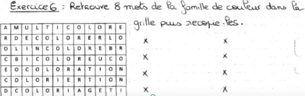 V3 Famille de mots : exercices CM1 CM2 4 famille de mots