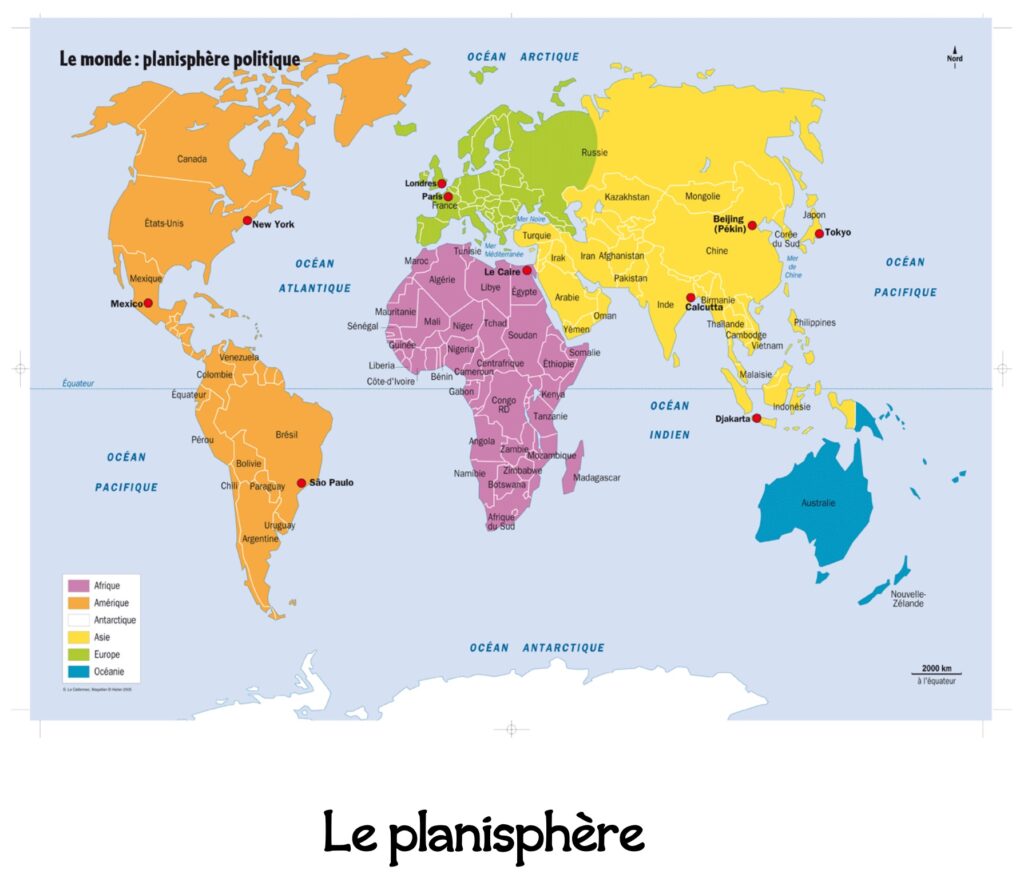 Locating Places on Earth: 5th Grade Geography 4 World map Mercator