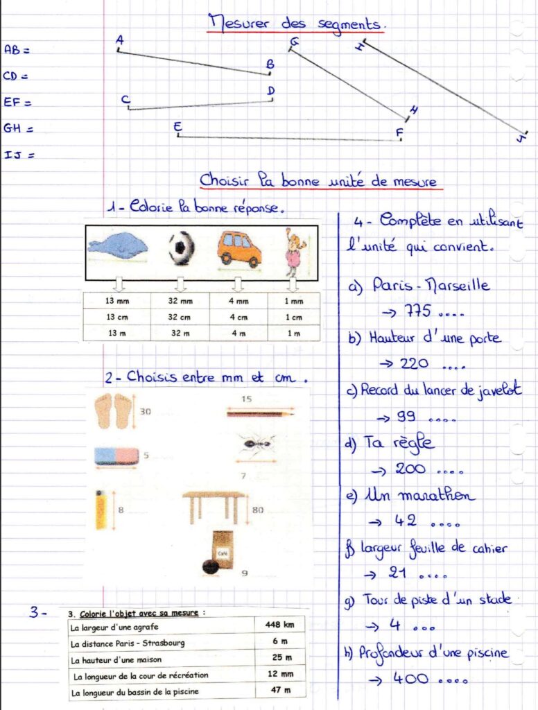 Exercices sur les longueurs
