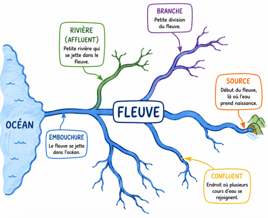 Les grands fleuves français CM1 CM2 : leçon complète et essentielle 2 Qu'est-ce qu'un fleuve ? Les grands fleuves français CM1 CM2