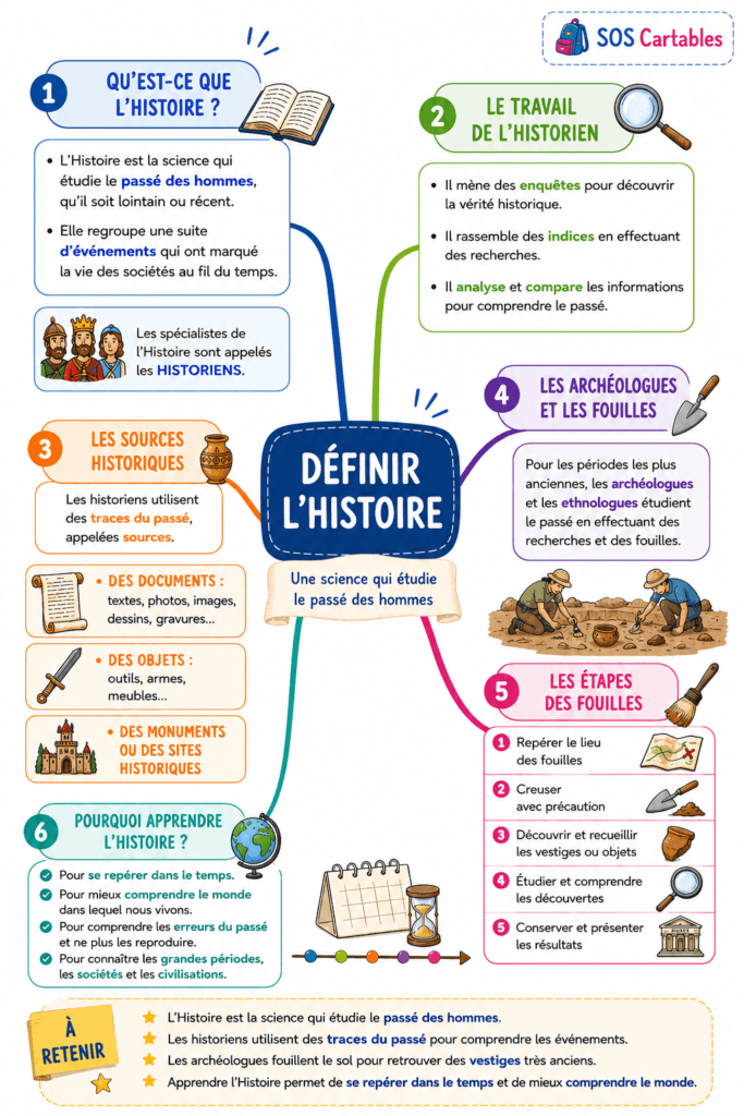 Définir l'Histoire CM1 CM2 : la leçon essentielle pour tout comprendre 4 Carte mentale : Définir l'Histoire