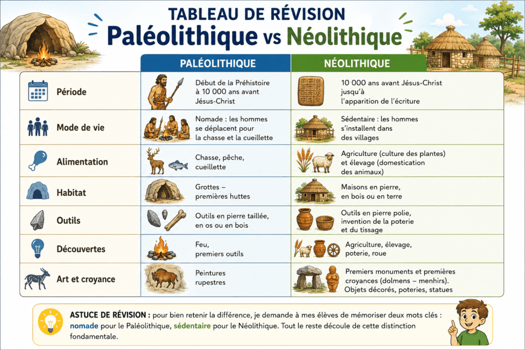 Évaluation Préhistoire n°1 : bilan Paléolithique et Néolithique 2 évaluation Préhistoire,révision,correction de l'évaluation,âge de la pierre taillée