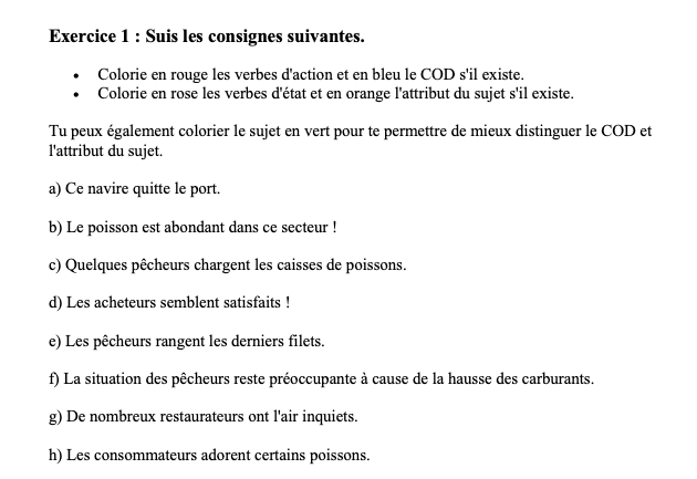 Distinguer le COD et l'attribut du sujet : le guide simple pour ne plus se tromper CM2 2 Distinguer le COD et l'attribut du sujet : exercices CM2
