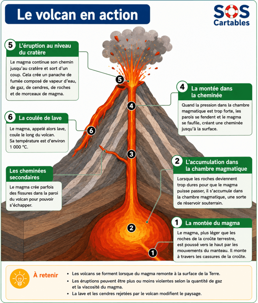 éruption d'un volcan 