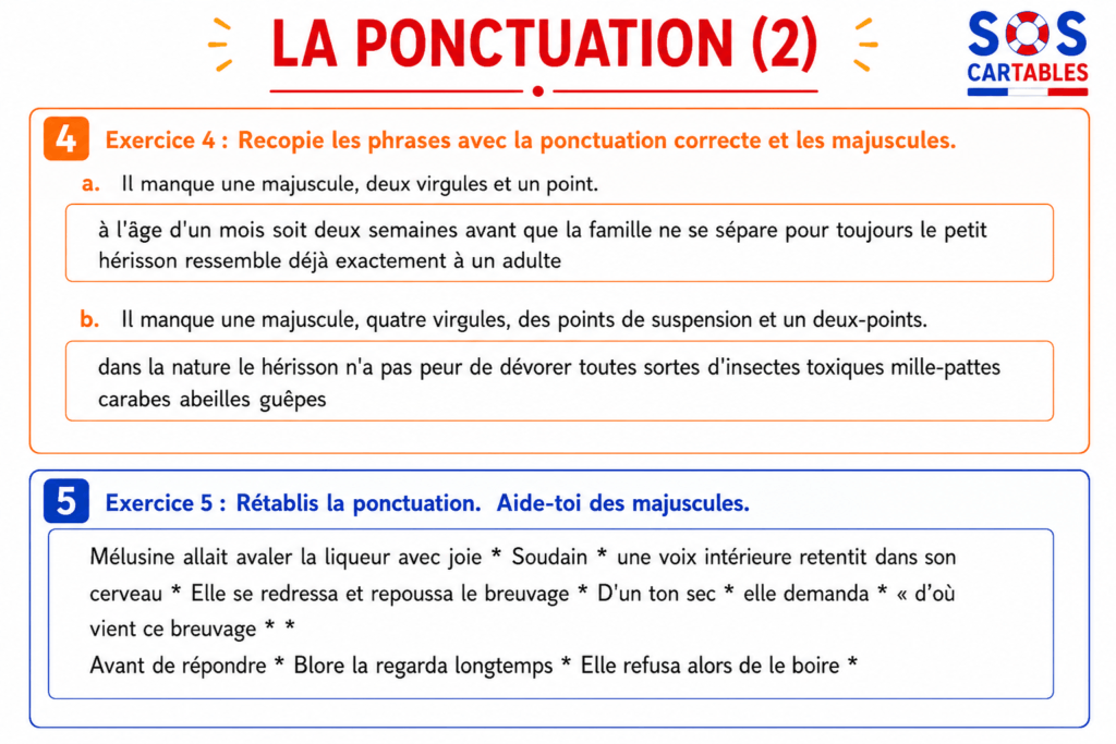 exercices ponctuation dialogue CM1 CM2 2