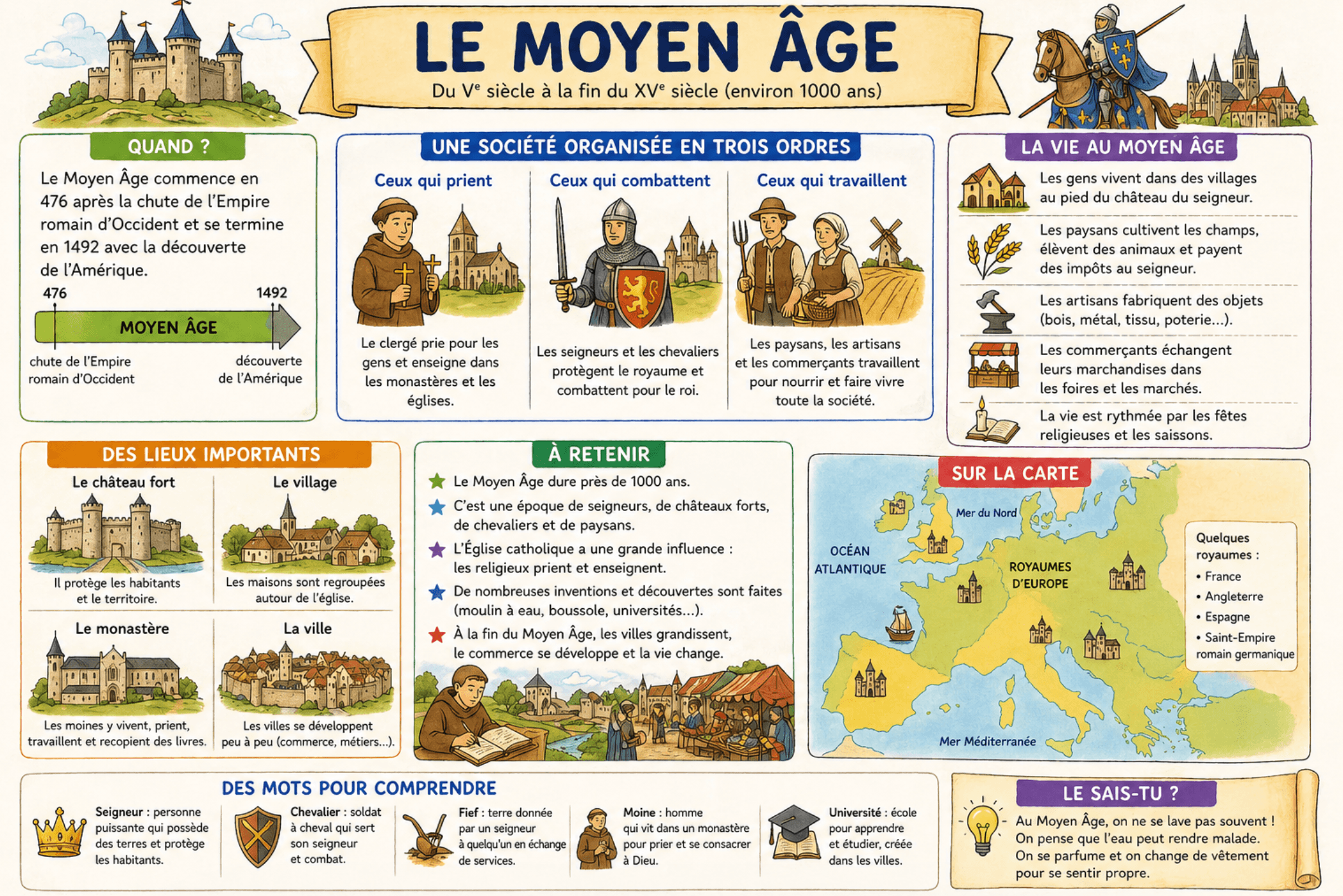 You are currently viewing Le Moyen Âge CM1 : toutes les leçons gratuites pour tout comprendre