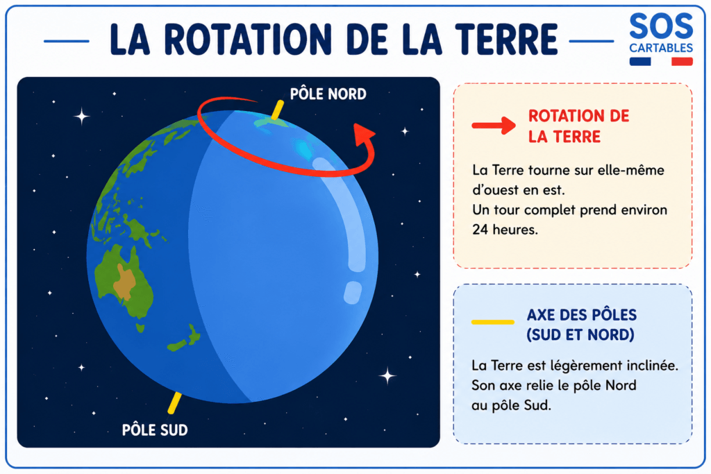 La Terre et ses caractéristiques, rotation et révolution (leçon complète CM1 CM2) 3 La Terre et ses caractéristiques