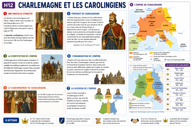 Charlemagne et les Carolingiens CM1 : leçon complète sur l'empire ...